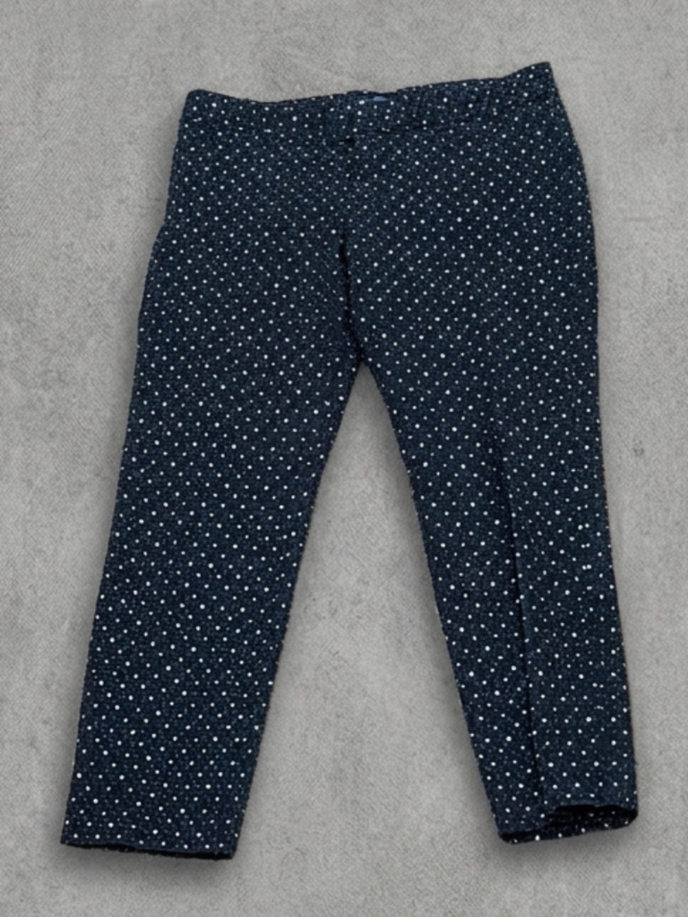 GAP Slim City Crop Pants Womens 8R Black Tiny White Star Print Cropped Trousers